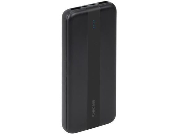 RIVACASE Prenosna baterija VA2041 (Powerbank) 10.000 mAh 10W, črn z Type-C in 2x USB-A izhodi ter LED indikatorjem, ki omogoča simultano polnjenje 3 n