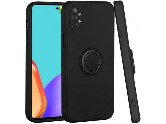 ONASI silikonski ovitek Liquid Ring za Samsung Galaxy A34, črna