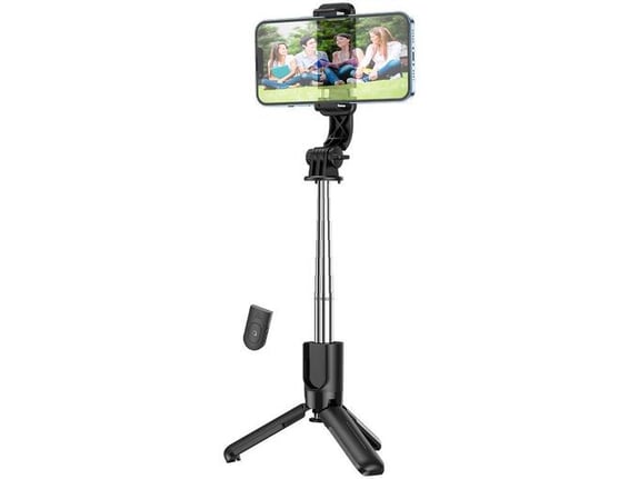HOCO selfie tripod stojalo K17 mini stand za snemanje in slikanje selfie posnetkov 60 cm - črn