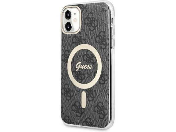 GUESS originalni ovitek z MagSafe za iPhone 11/iPhone XR, črna, GUHMN61H4STK