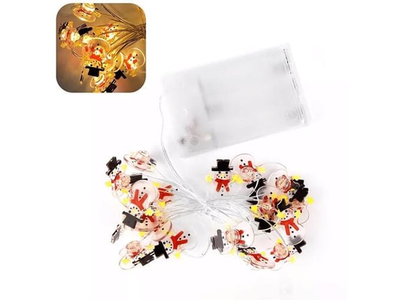 Family Christmas led svetlobni niz na baterije s snežaki 10 led diod 1,2 metra toplo bela 2 x aa