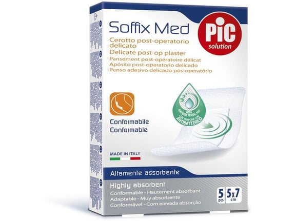 PIC pooperativni obliž Soffix Med 5cmx7cm, 5kos