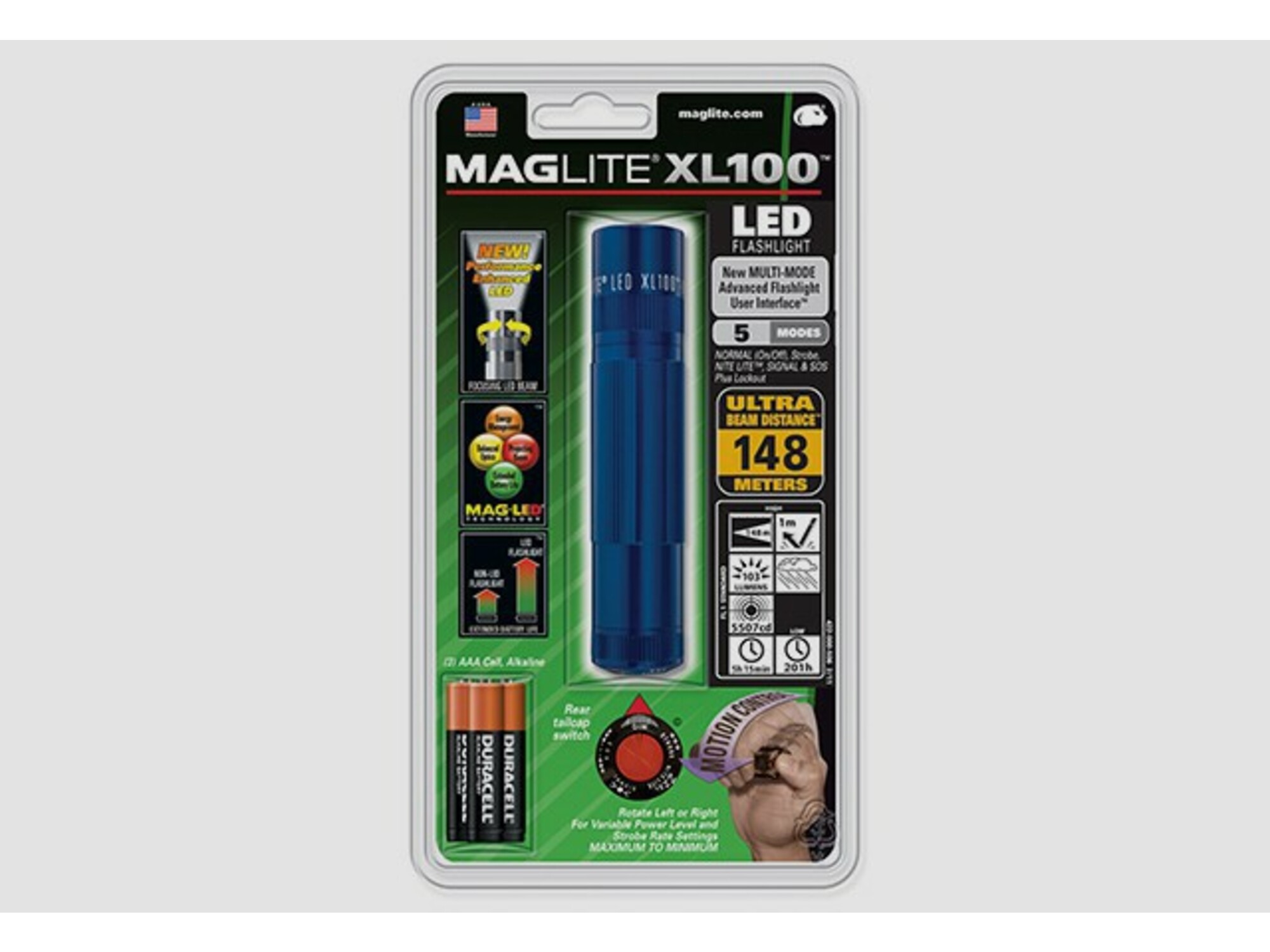 MAGLITE LED baterijska svetilka XL100-S3116 3AAA modra