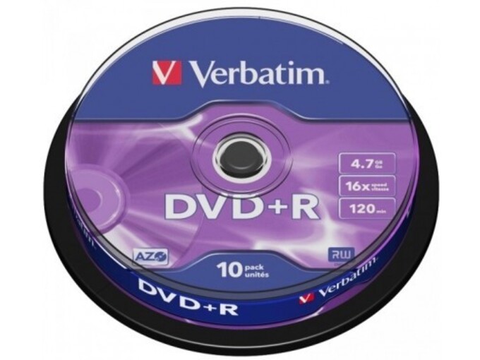 VERBATIM MEDIJ DVD+R VERBATIM 10PK tortica (43498)