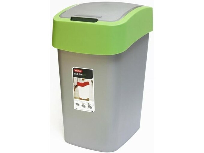 CURVER koš za smeti na klik FlipBin 10L 2170-P80 zeleno/srebrn