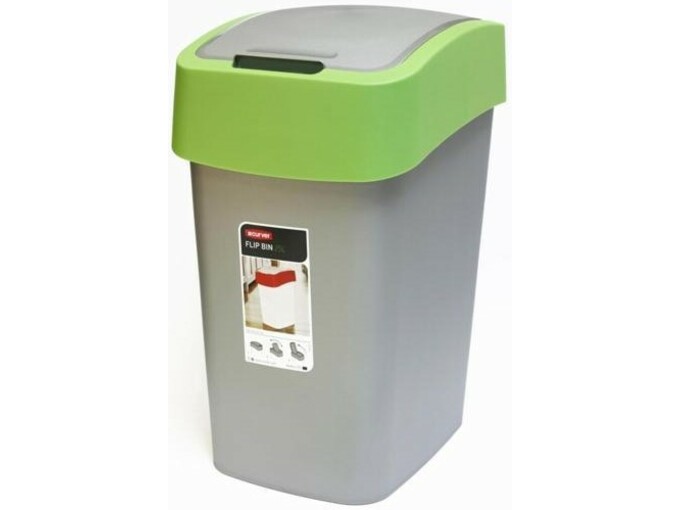 CURVER koš za smeti na klik Pacific Flip Bin 25L 2171-P80 zeleno/srebrn