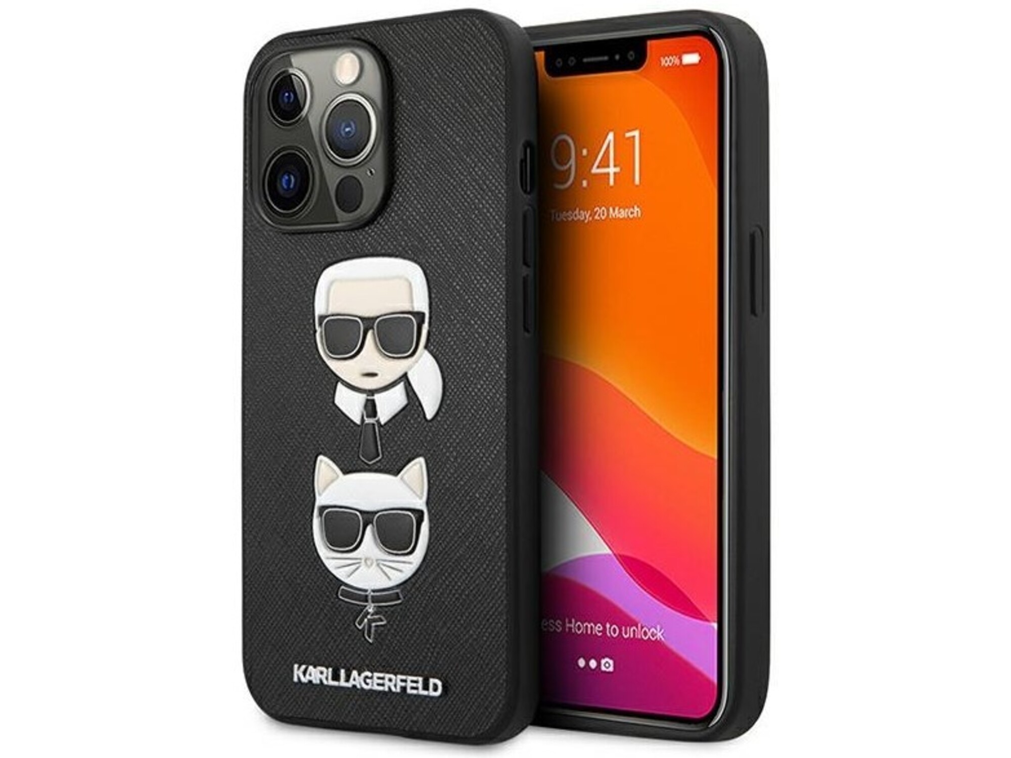 Karl Lagerfeld Klhcp13lsakickcbk za iphone 13 pro črna zaščita - heads
