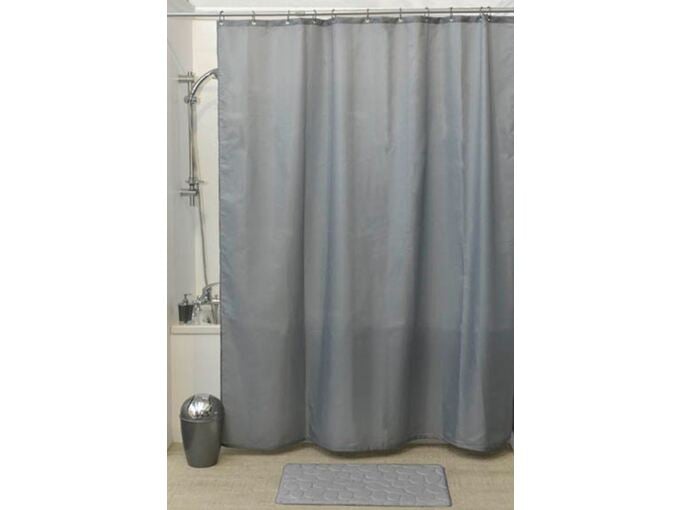 TENDANCE kopalniška zavesa + 12 kljukic 180x200cm Siva 1204180