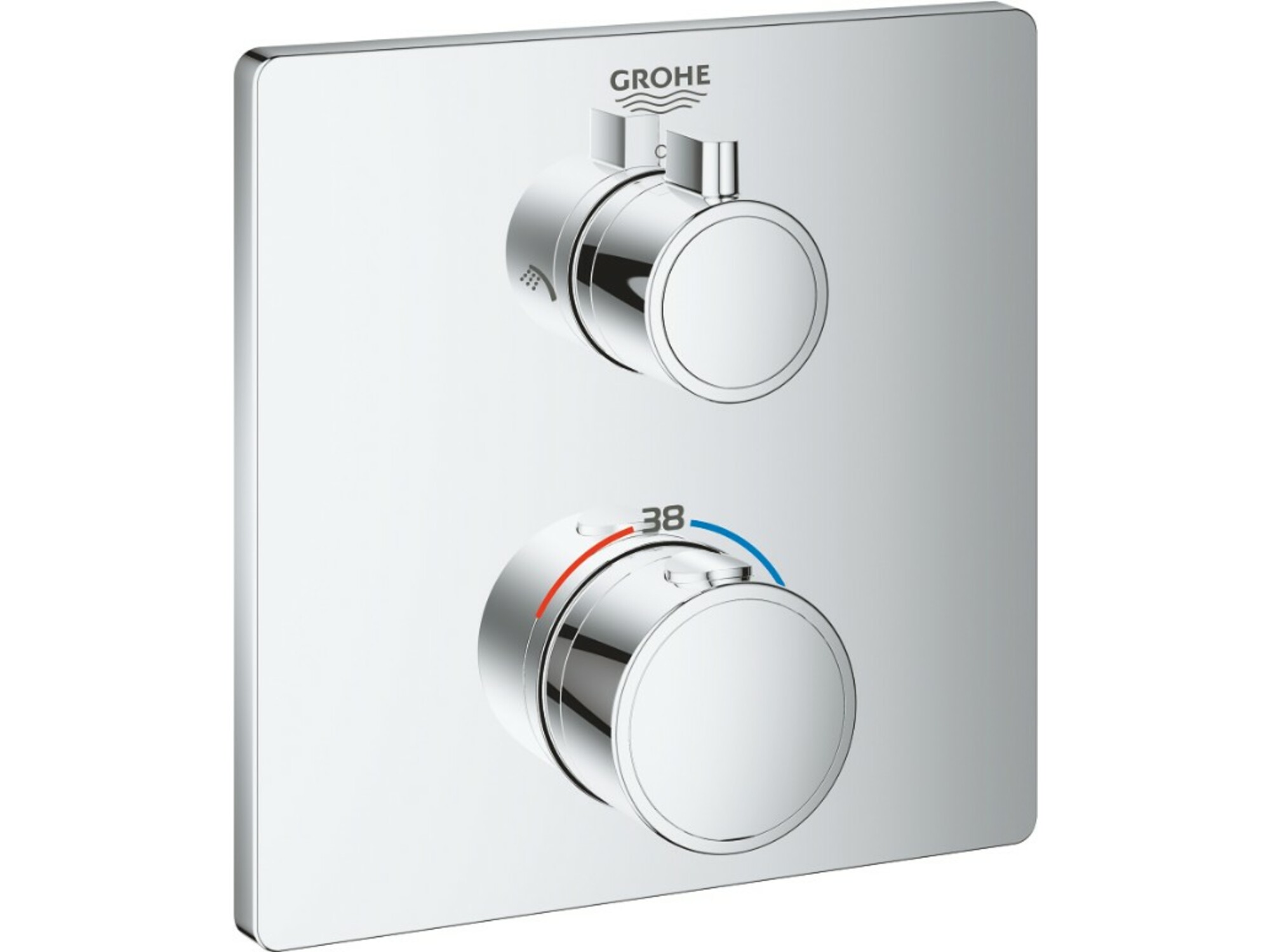 GROHE kopalniška termostatska armatura za tuš Grohtherm 24079000 2 iztoka