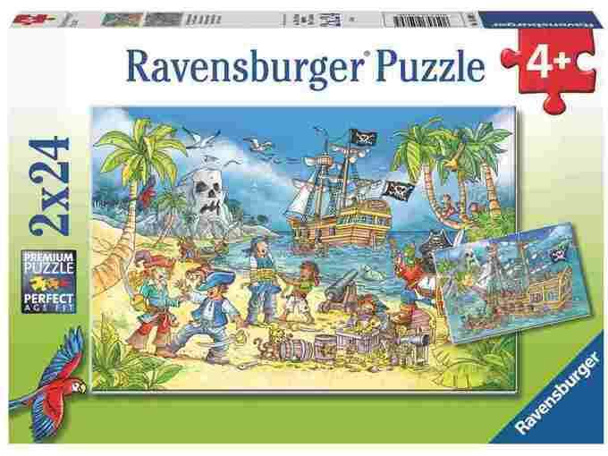 RAVENSBURGER sestavljanka 2x24 delna Pirati in skriti zaklad 05089