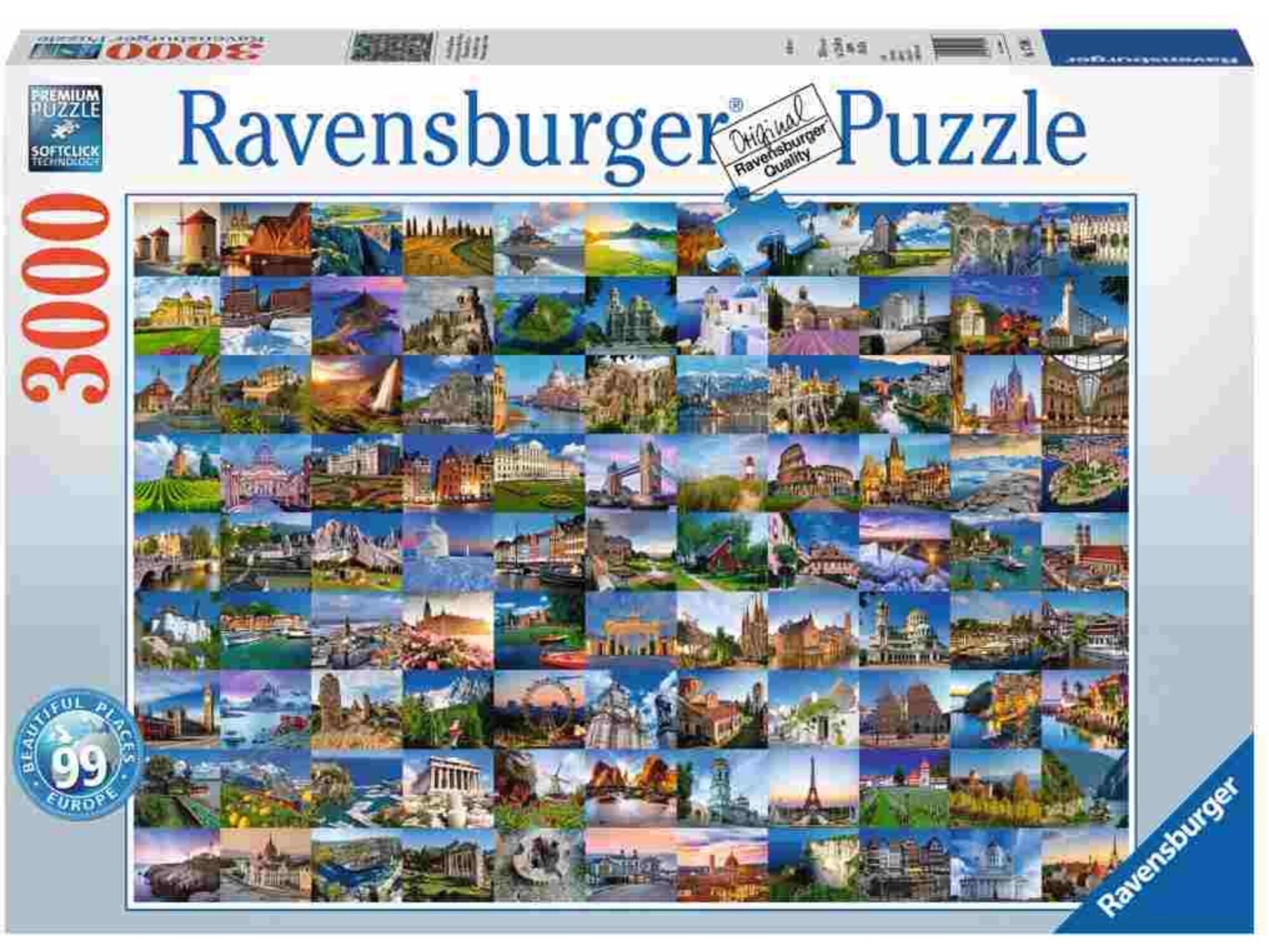 RAVENSBURGER 3000 delna sestavljanka 99 najlepših krajev v Evropi 170807