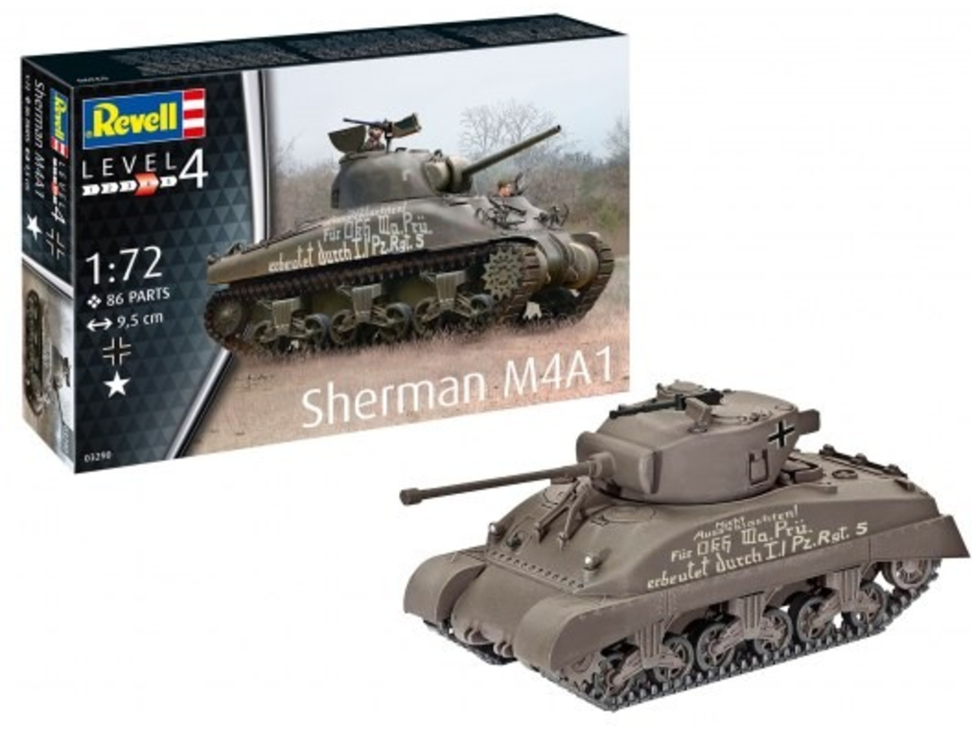 REVELL vojaški model Sherman M4A1 - 00329
