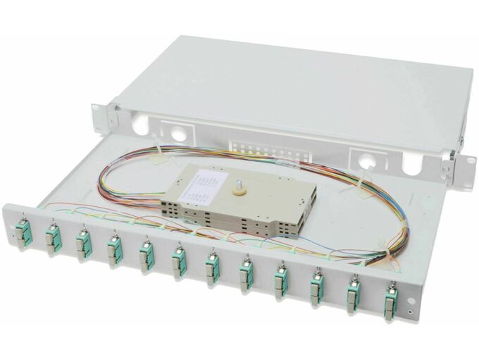 DIGITUS Optični panel 48cm SC 12x adapter Opt. kaseta, Pigtails OM3 Digitus DN-96321/3