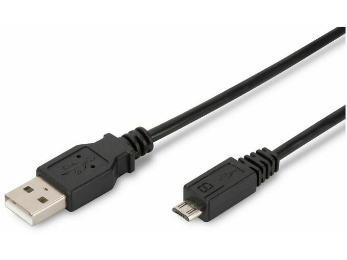 DIGITUS Kabel USB A-B mikro 1m Digitus dvojno oklopljen črn AK-300110-010-S