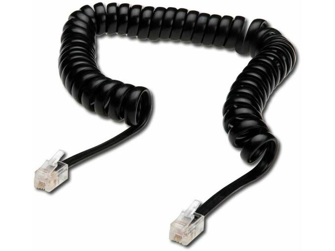 DIGITUS Telefonski kabel spirala 0,3m (2,0m) črn Digitus AK-460101-020-S