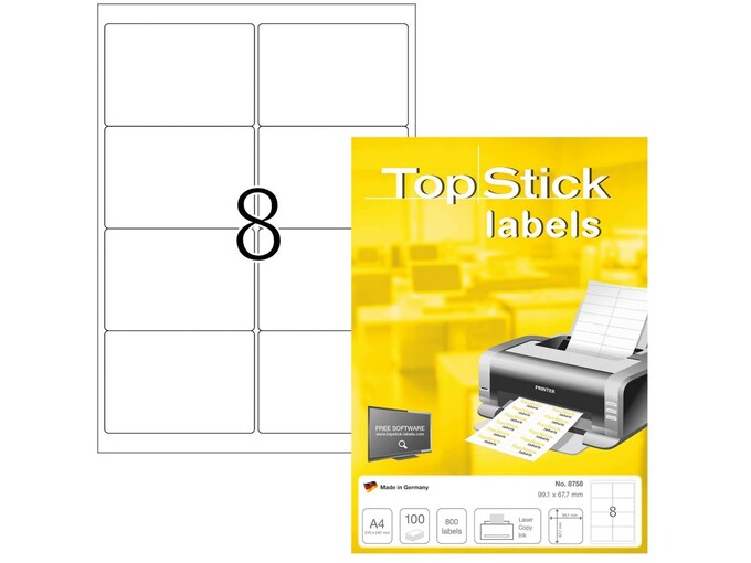 HERMA Etikete topstick, 99.1x67.7 mm, 100/1 HER8758