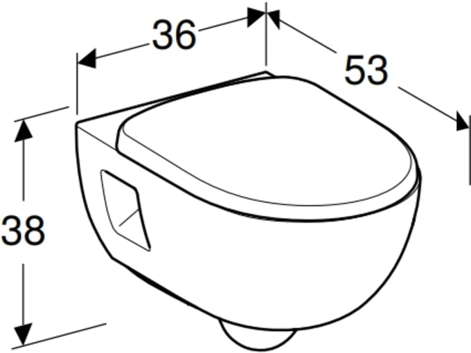 GEBERIT set stenske WC školjke z desko s pokrovom Selnova, brez roba, T=53 cm, bela, 501.750.00.1