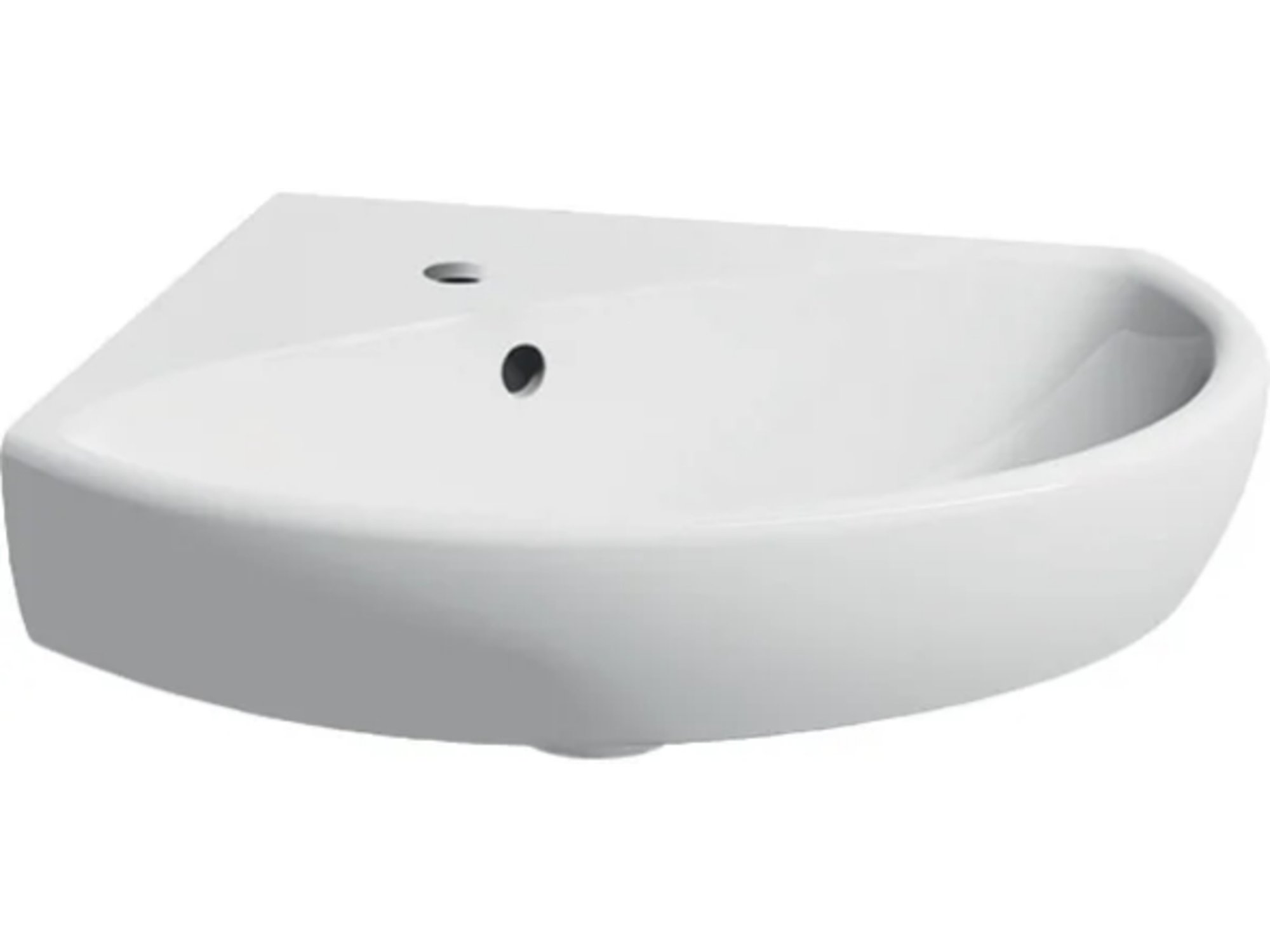 GEBERIT manjši umivalnik za stranišča Selnova, kotni, 59 cm, bela, 500.327.01.1