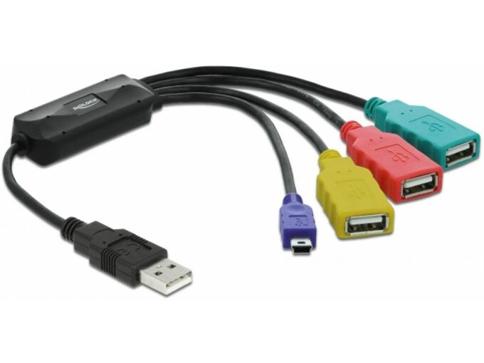 DELOCK Hub USB na kablu 3xA, 1x mini USB Delock 61724