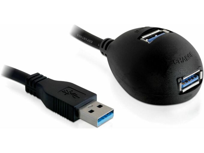 DELOCK Podaljšek USB 3.0 A-A 1,8m + USB za napajanje črn Delock 61777