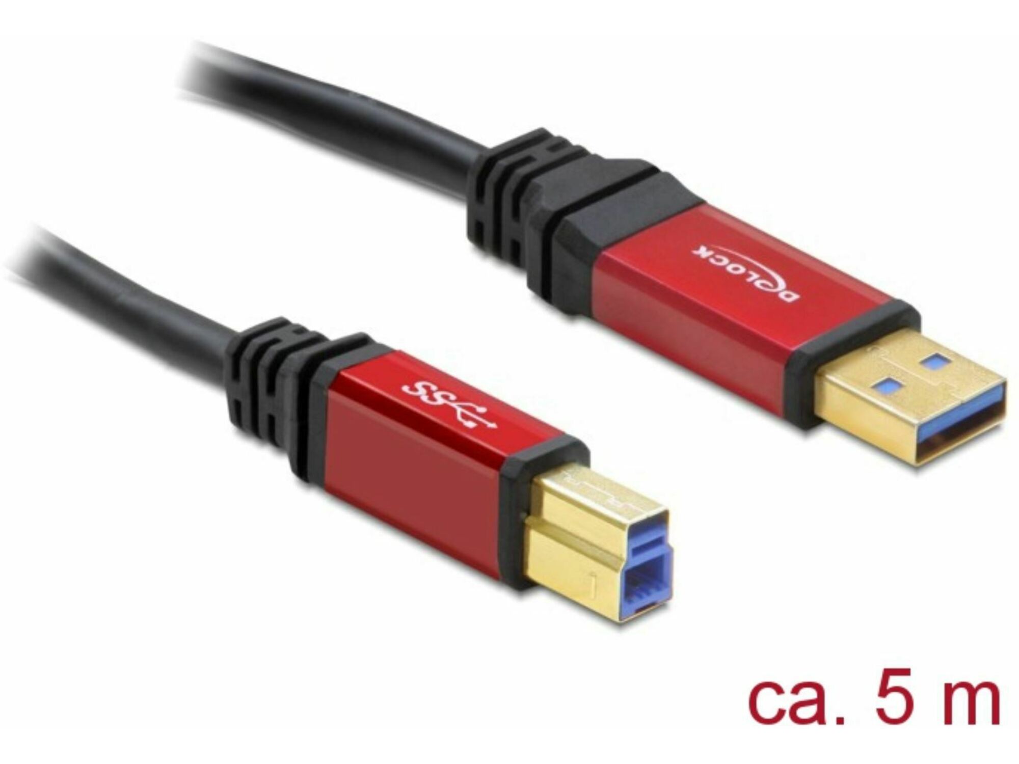 DELOCK Kabel USB 3.0 A-B 5m Premium Delock 82759