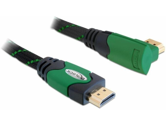 DELOCK HDMI kabel z mrežno povezavo kotni 3m 4K zelen Delock 82953
