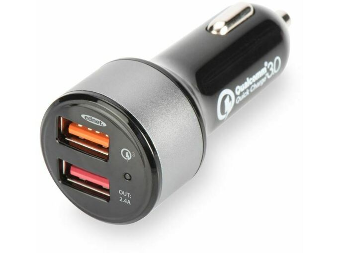 EDNET Pretvornik USB - 12V 3.0A avtomobilski Quick Charge 3.0 črn Ednet 84103