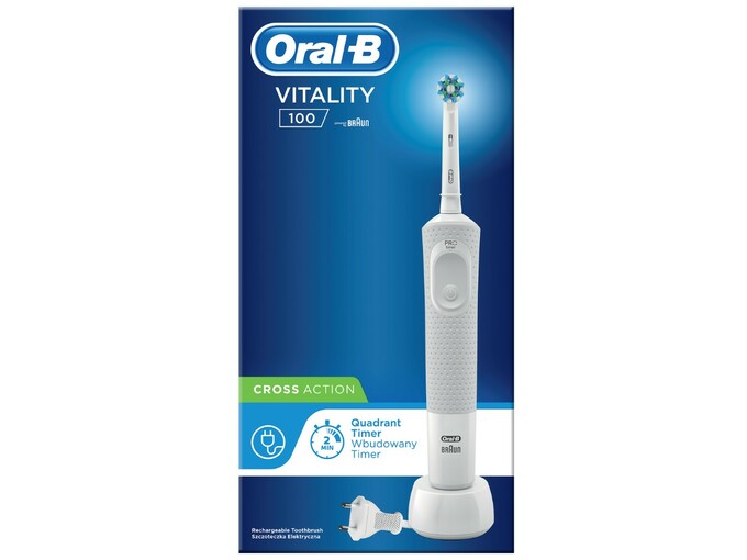 ORAL B električna zobna ščetka Vitality 100 CrossAction, bela