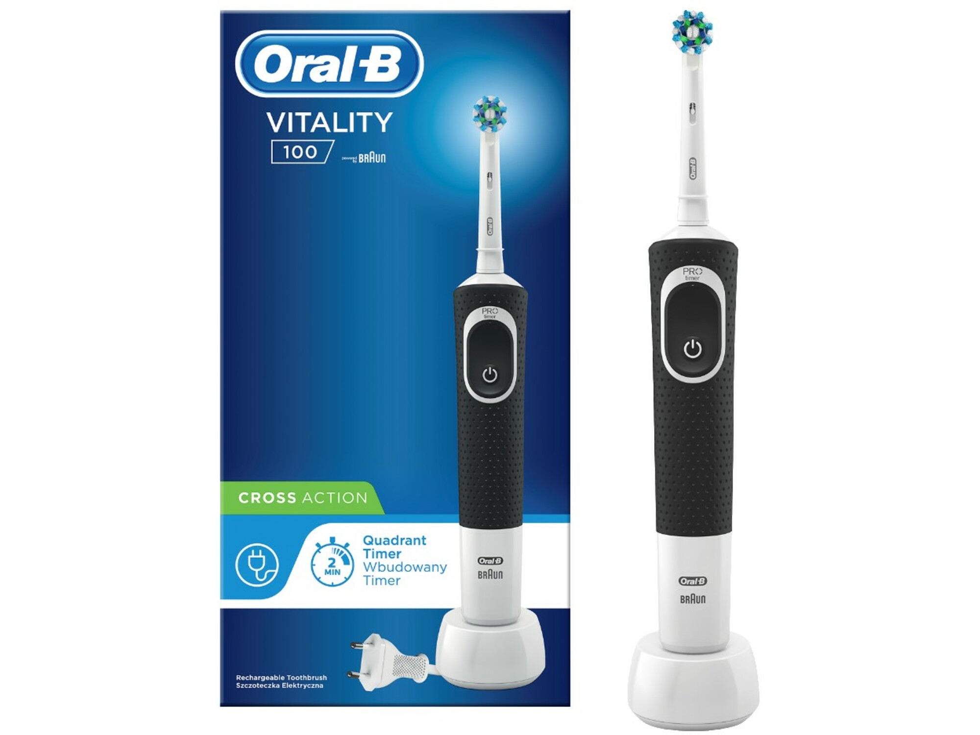 ORAL B električna zobna ščetka Vitality 100, črna