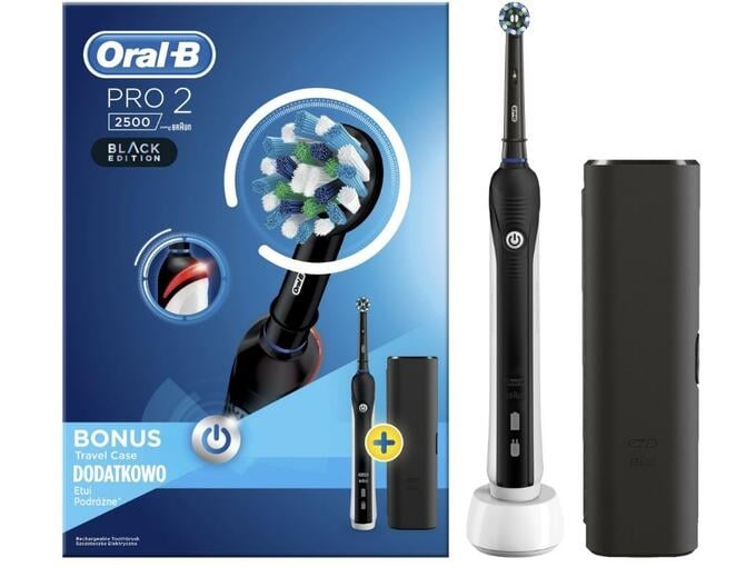 ORAL B električna zobna ščetka + potovalni etui Pro 2 2500 Black Edition 4210201219163