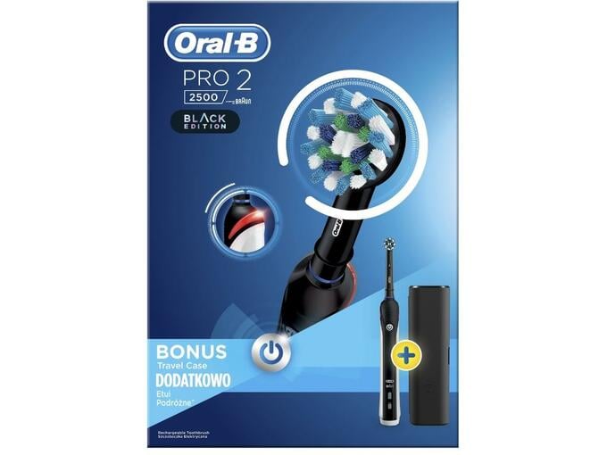ORAL B električna zobna ščetka + potovalni etui Pro 2 2500 Black Edition 4210201219163