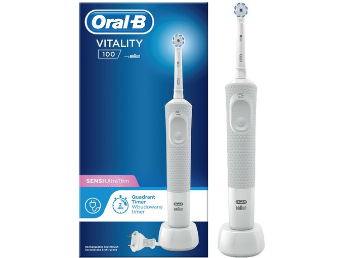 ORAL B električna zobna ščetka Vitality 100 Sensi UltraThin, bela