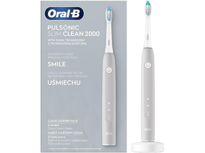 ORAL B električna zobna ščetka Pulsonic Slim Clean 2000 siva 4210201305842