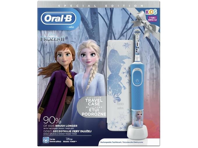 ORAL B otroška električna zobna ščetka + potovalni etui VITALITY KIDS Frozen D100 4210201309987