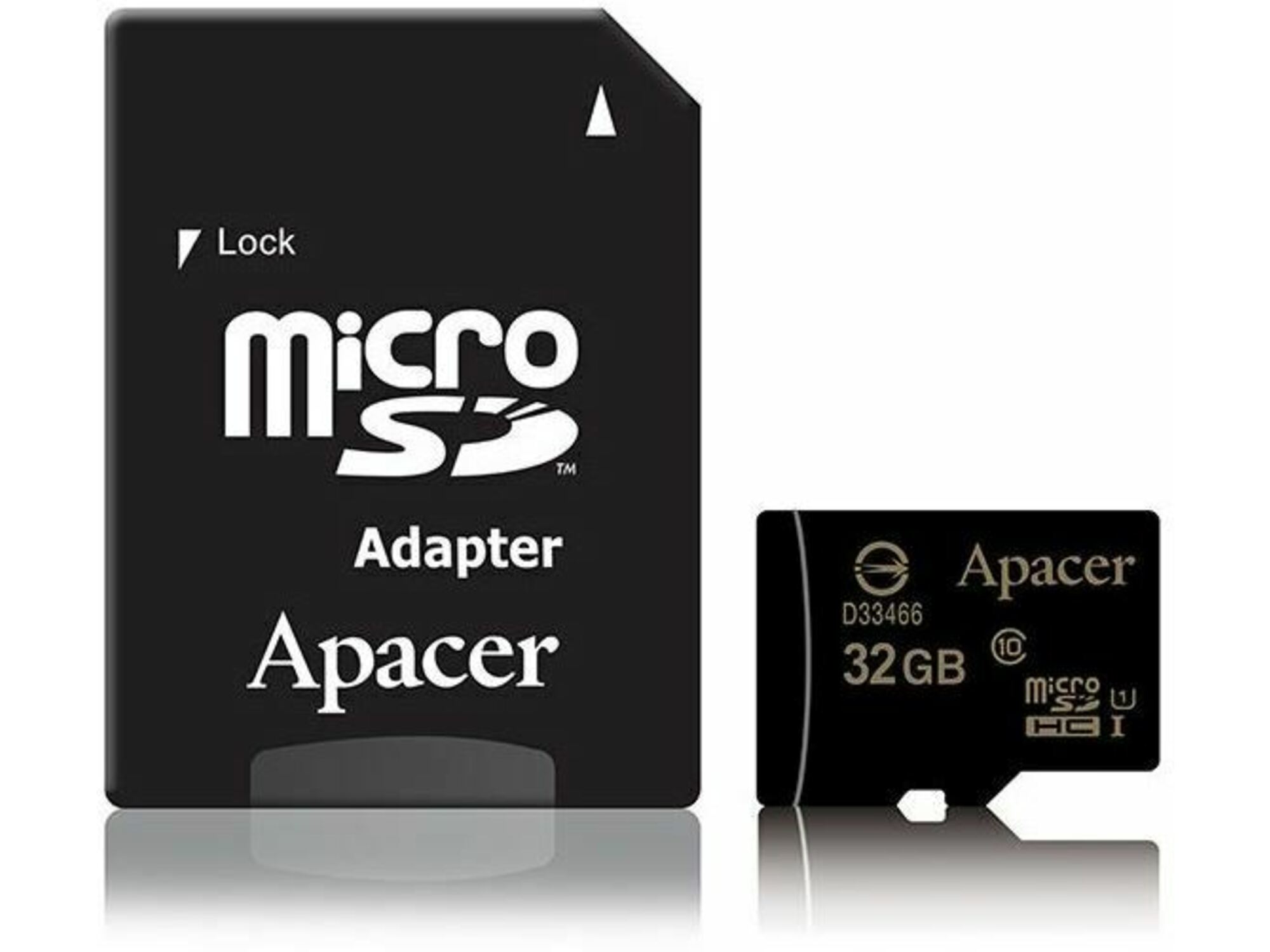 APACER Pomnilniška kartica microSD HC 32GB APACER UHS-I Class 10 + SD adapter AP32GMCSH10U1-R