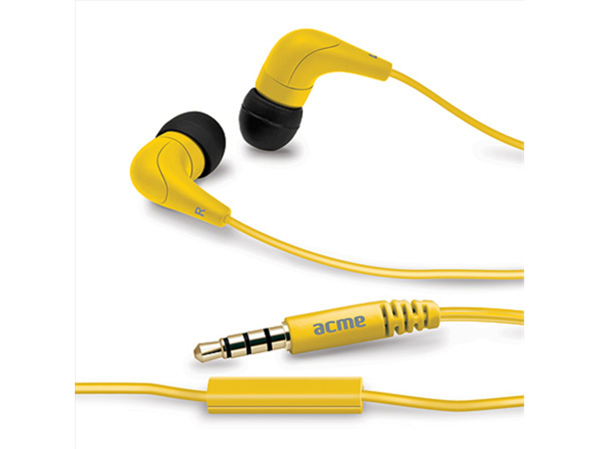 ACME ušesne slušalke z vgrajenim mikrofonom Groovy HE15Y rumene