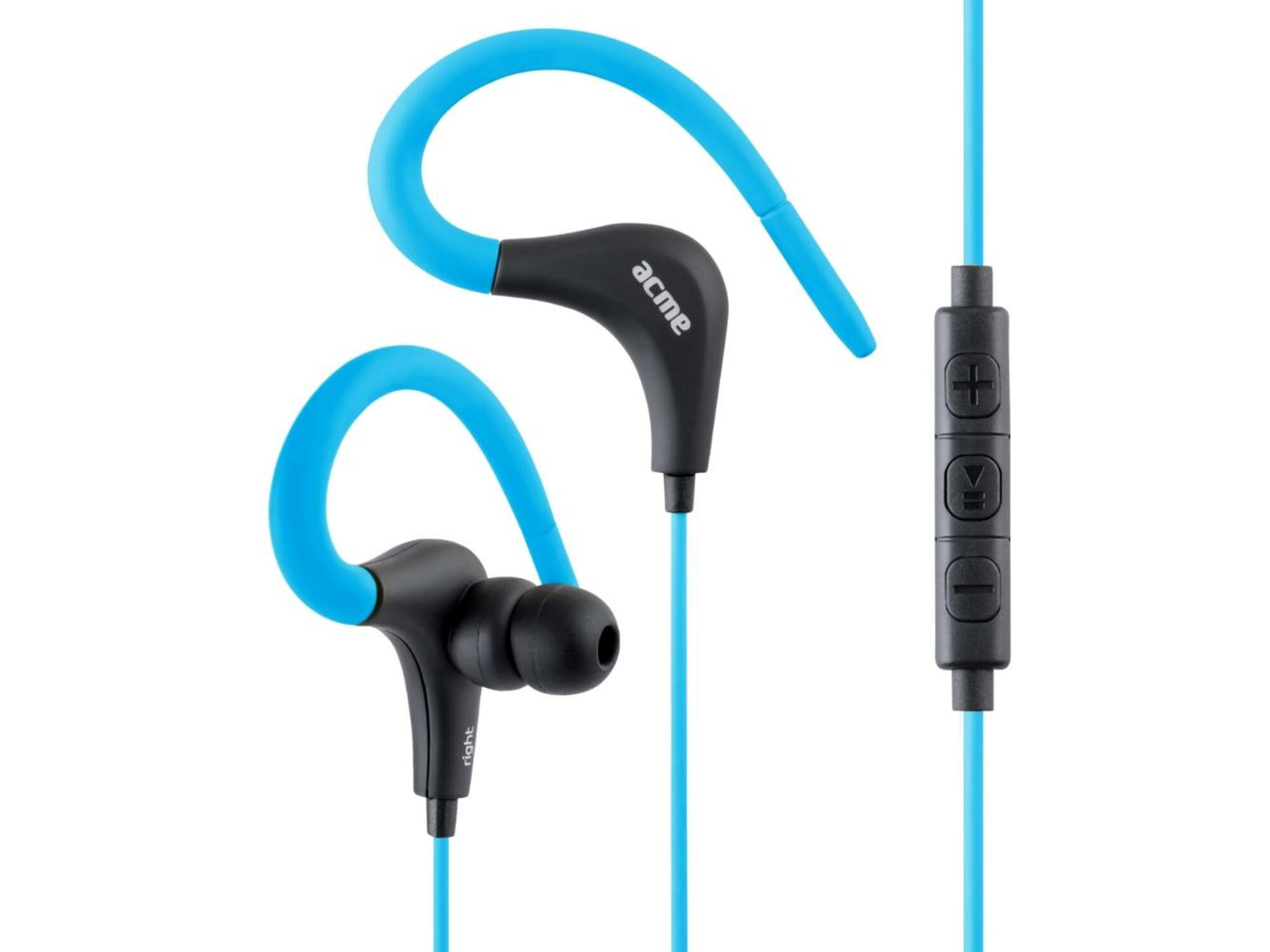 ACME športne ušesne slušalke z mikrofonom HE17B modre