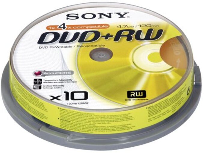 SONY DVD (+RW) nosilec podatkov 10DPW120ASP na osi 10/1