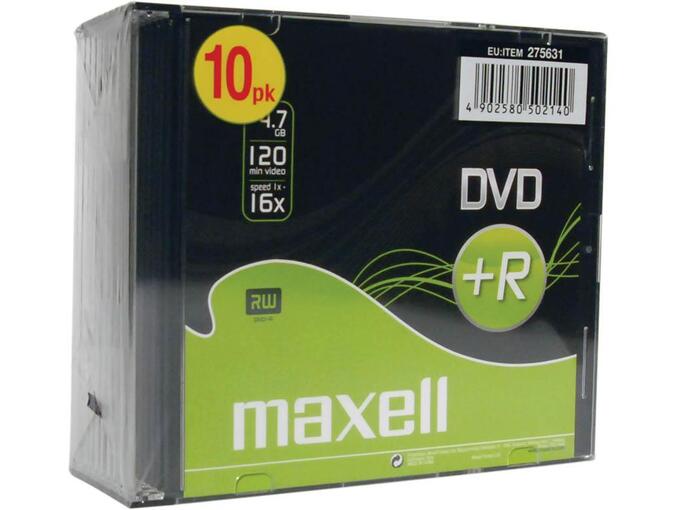 MAXELL DVD+R 4,7GB 16X MA27563140 10kos 5mm škatlice