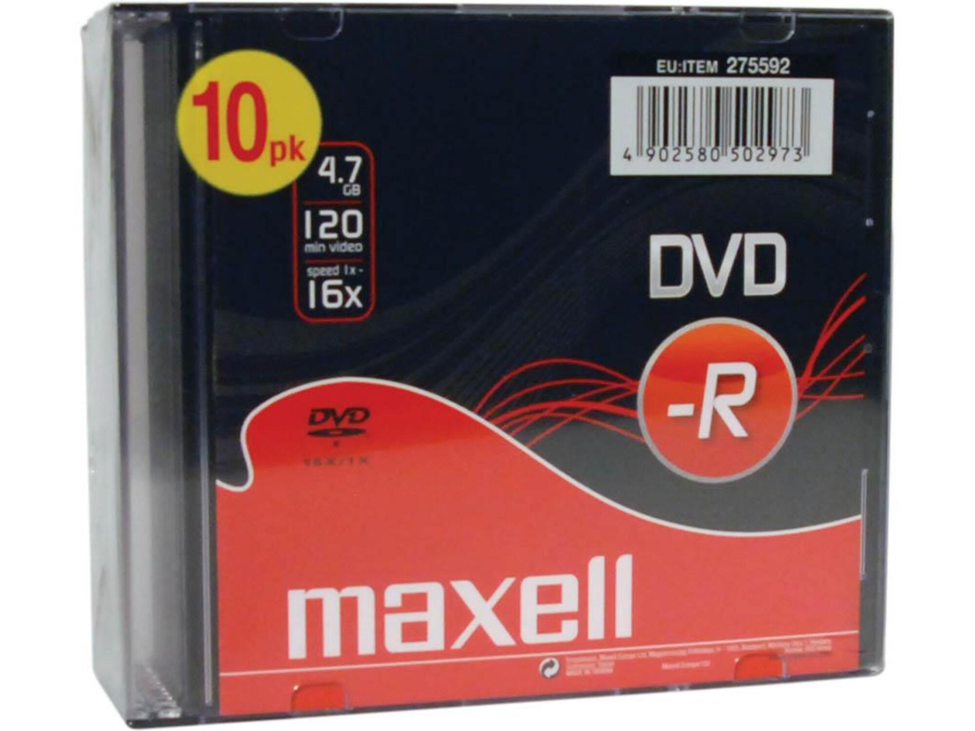 MAXELL DVD-R 4,7GB 16X MA27559240 10kos 5mm škatlice