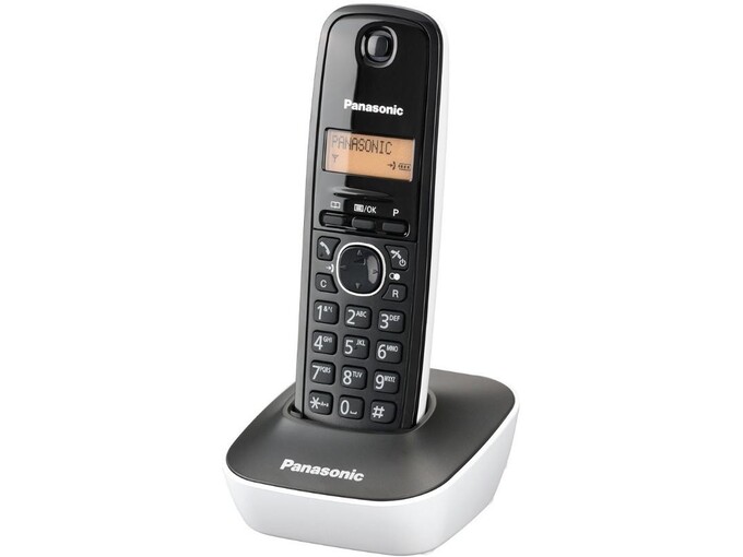 PANASONIC brezžični stacionarni telefon KX-TG1611FXW črn/bel