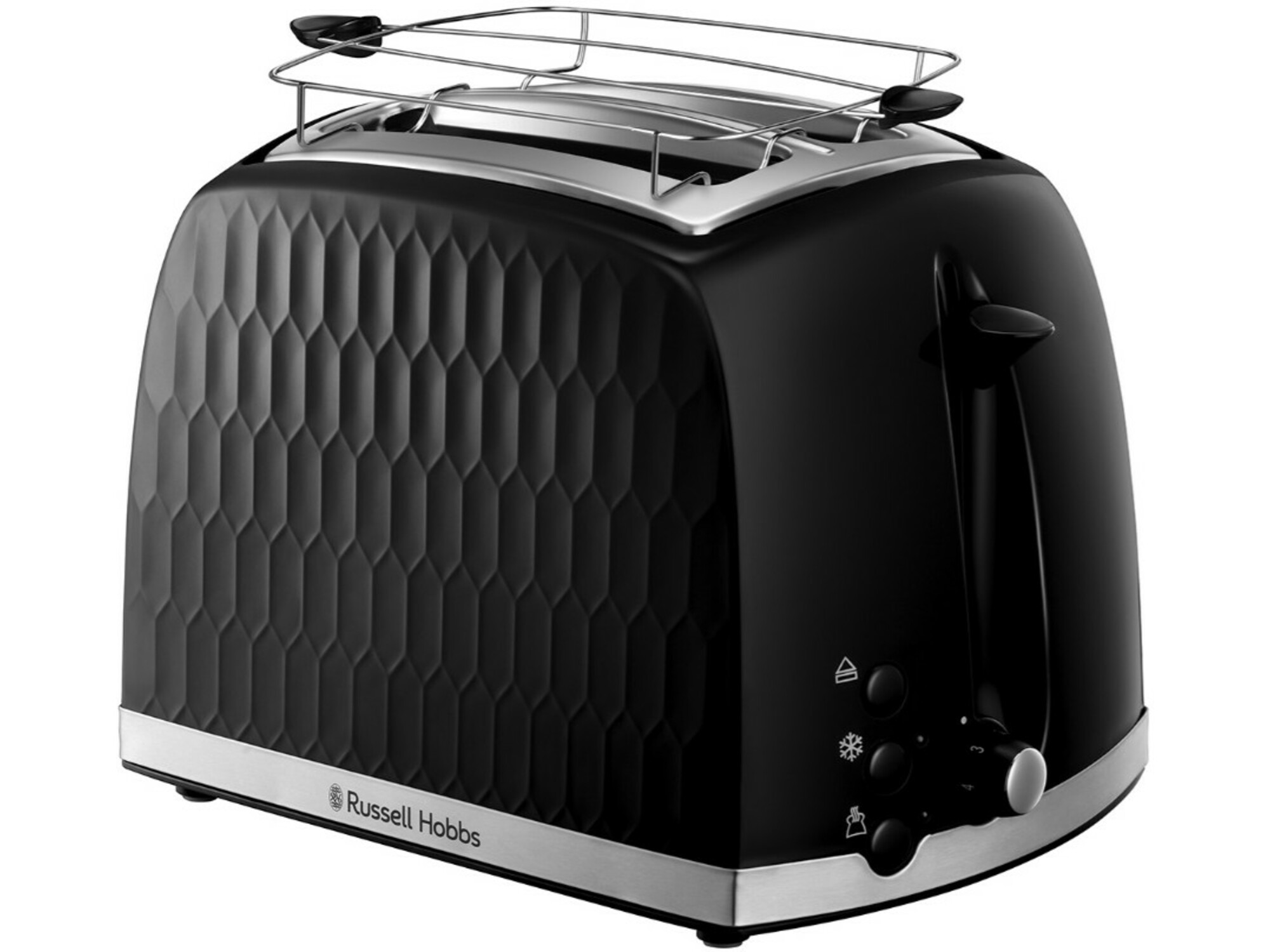RUSSELL HOBBS toaster Honeycomb Black 2 Slice 26061-56