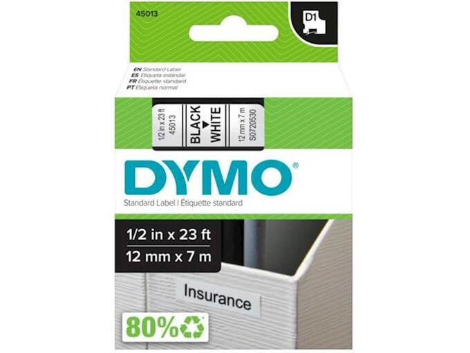 DYMO D1 trak 12 mm, črna na beli, 450130 SO720530