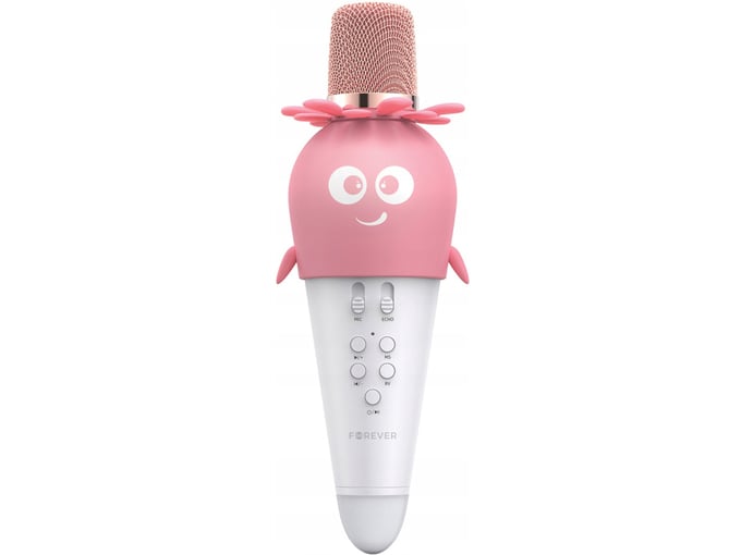 FOREVER mikrofon in zvočnik za karaoke BLOOM AMS-200, roza