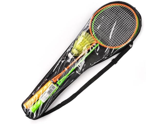 METEOR set za badminton, oranžno-zelen