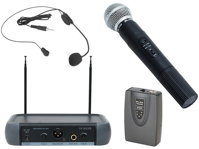 BLOW brezžični profesionalni komplet ročni + naglavni mikrofon, do 50m PRM903