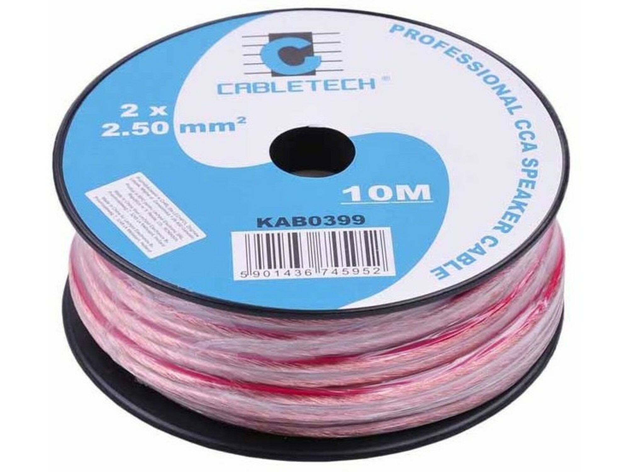 CABLETECH kabel za avtozvočnike  10m 2x2.5mm SW-2X2.5 TR/10 transparent