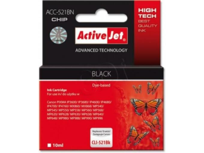 ACTIVEJET ActiveJer črno črnilo Canon CLI-521Bk ACC-521BN