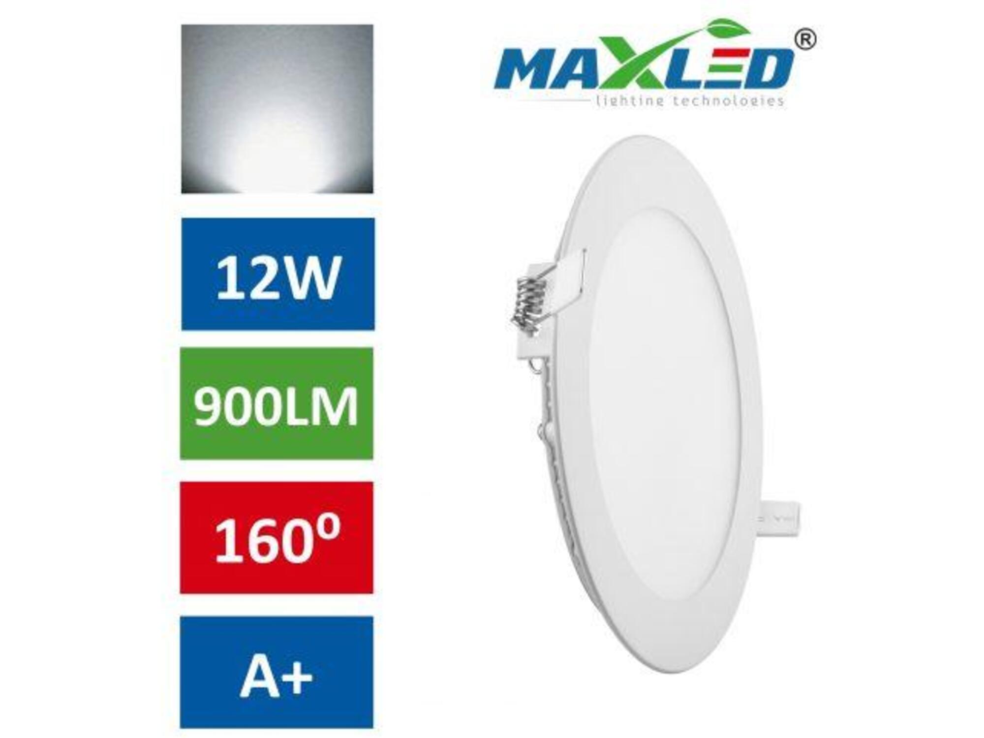 MAX-LED led vgradna svetilka 12w okrogla nevtralno bela max-led