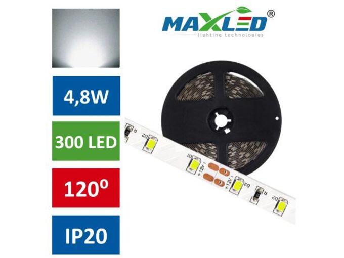 MAX-LED led trak 2835 4,8w/m 300 led ip20 nevtralno bela 4500k 5m
